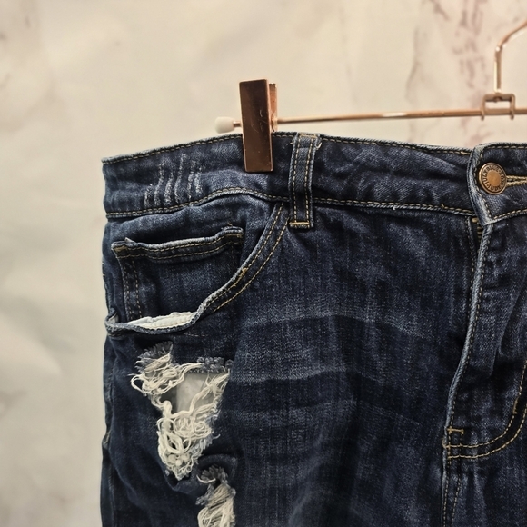 Judy Blue Shorts Womens 2X Denim Jean High Rise Cuffed Distressed Stretch - Picture 2 of 10